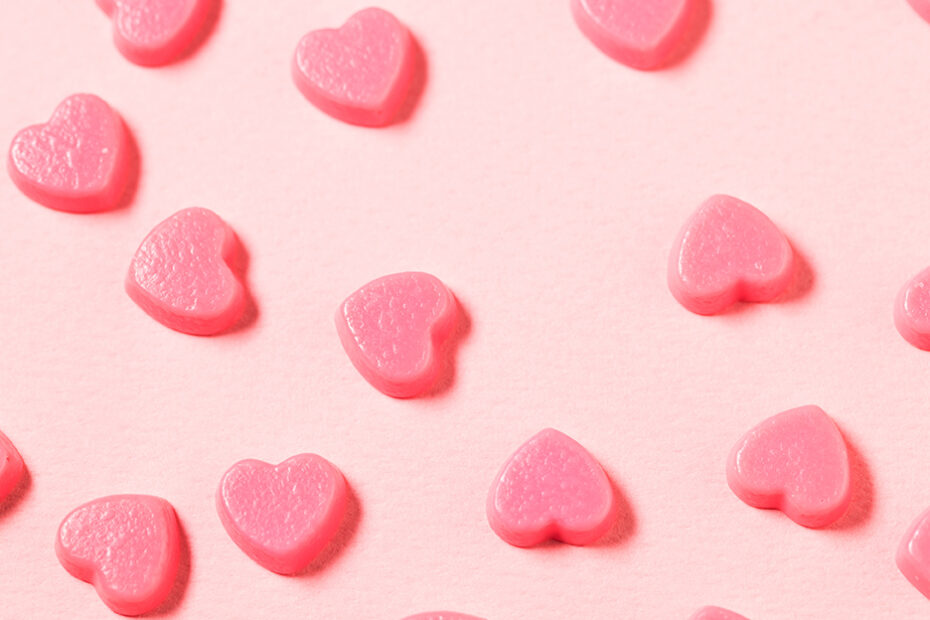 pink valentine hearts
