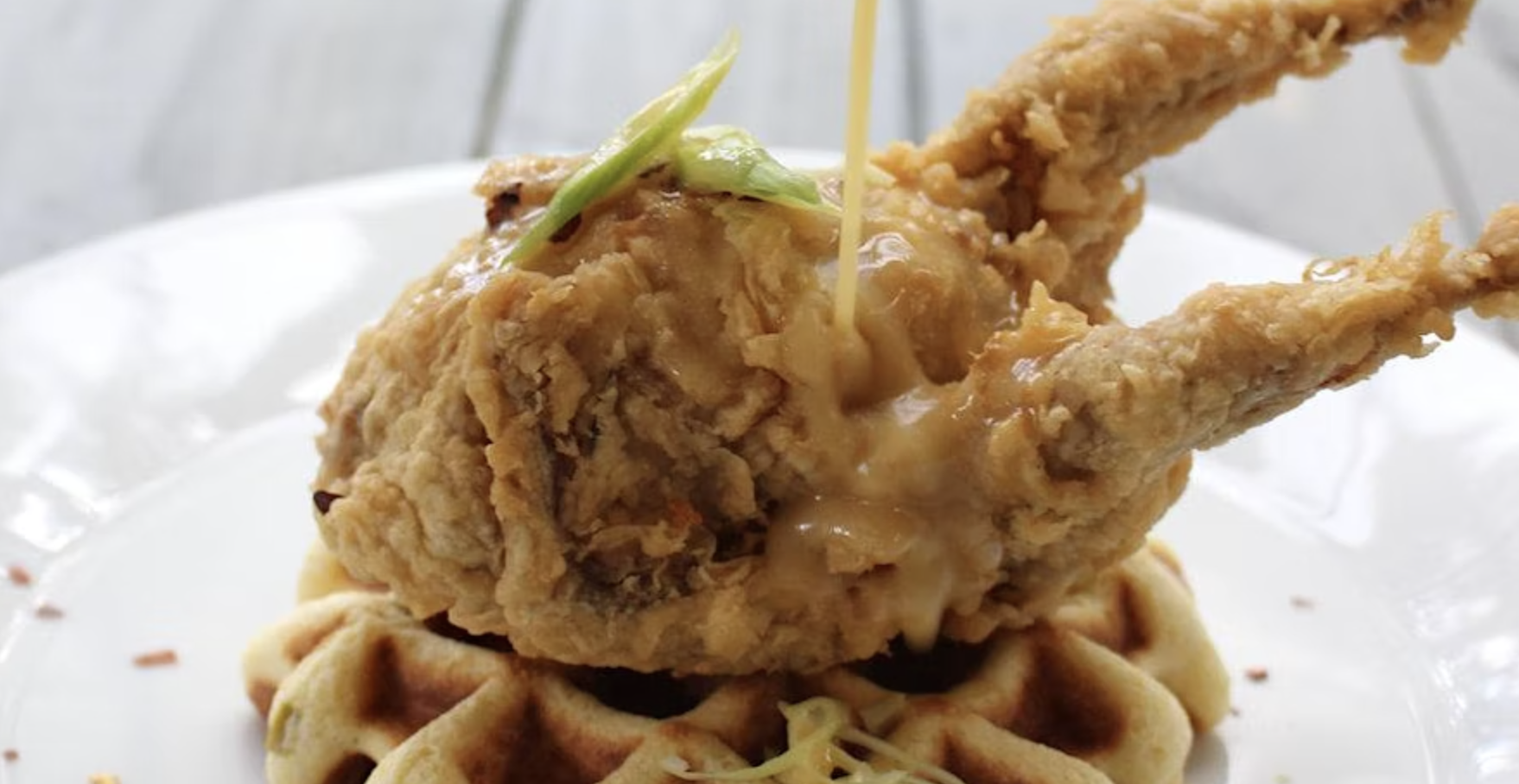 fried quail with waffles