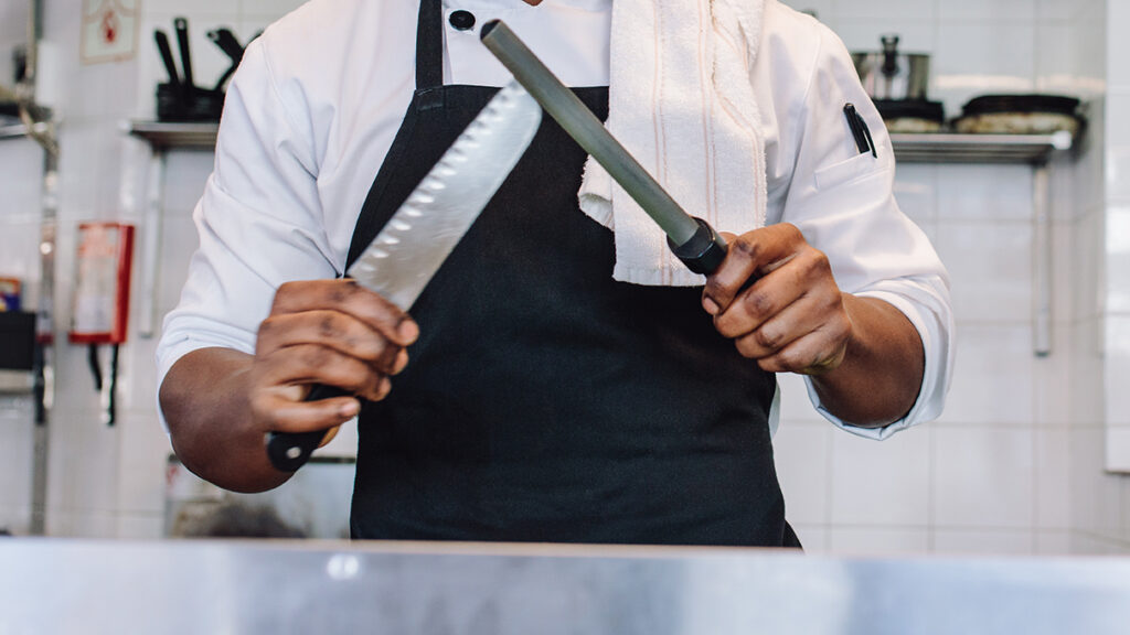 Chef Using Kinife Knife Skills & Sharpening | Schola